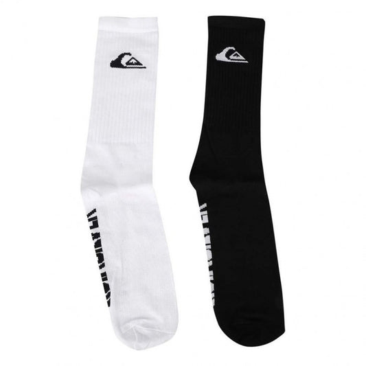 Medias Quiksilver Omni Logo Crew B&W Pack x 2 Negro Blanco