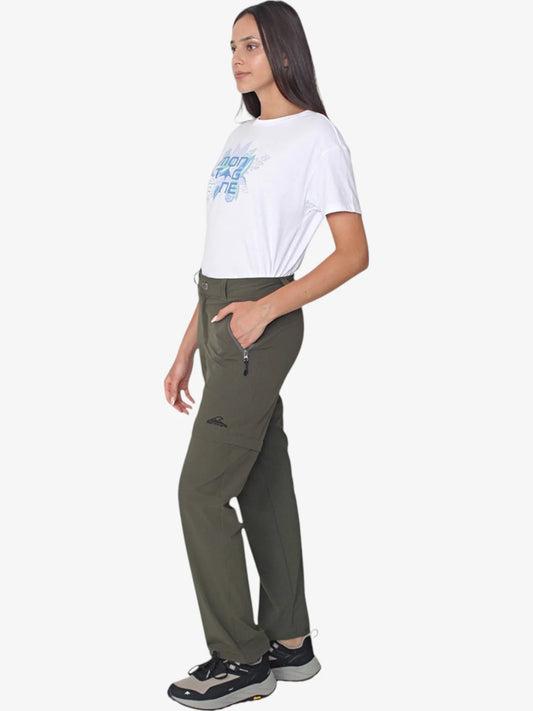 Pantalon Montagne Jamaica Trekking Desmontable Mujer Verde Militar