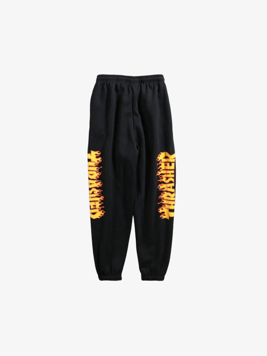 Pantalon Thrasher Sweatpant Flame Niño Negro