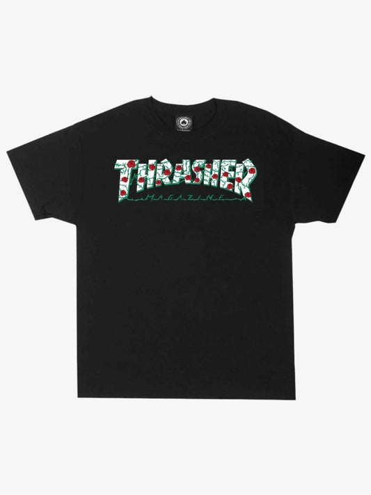 Remera Thrasher Roses Boys Negro