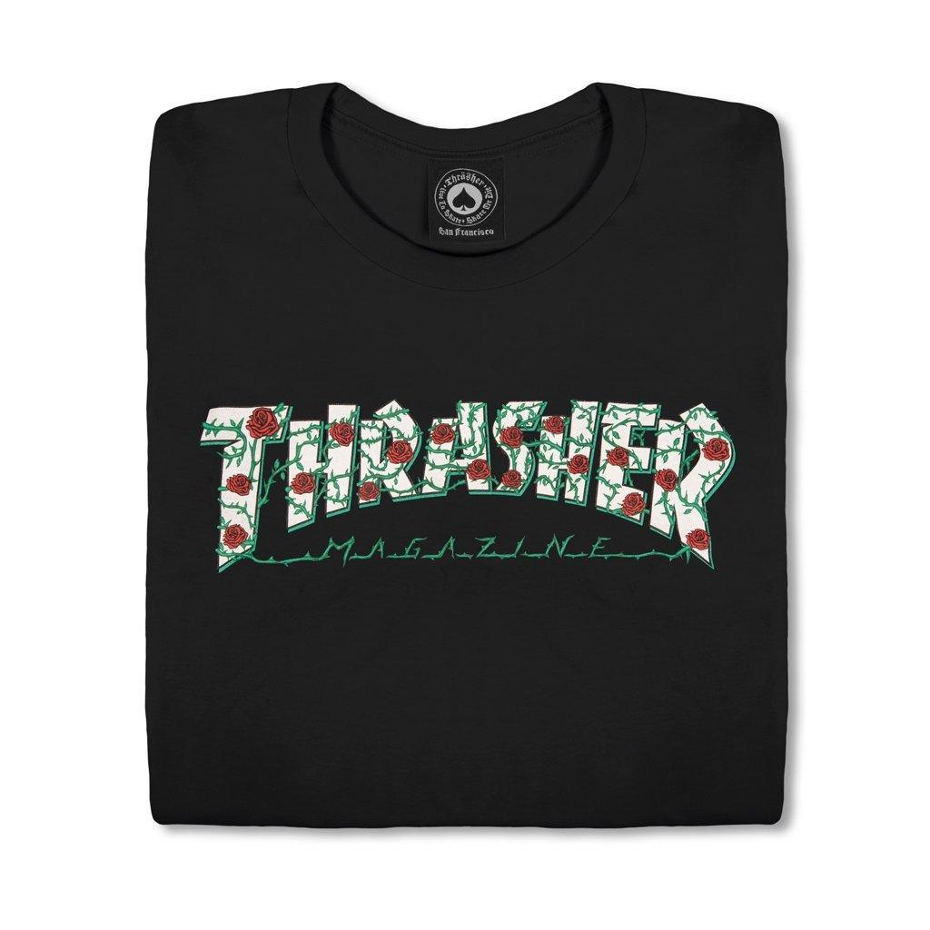 Remera Thrasher Roses Boys Negro