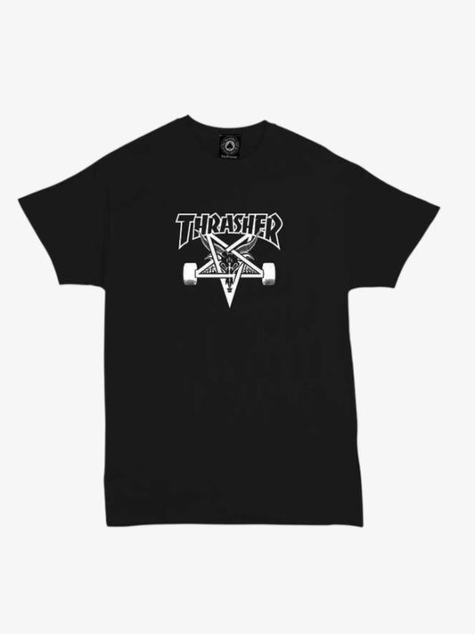 Remera Thrasher Skate Goat Niño Negro Blanco