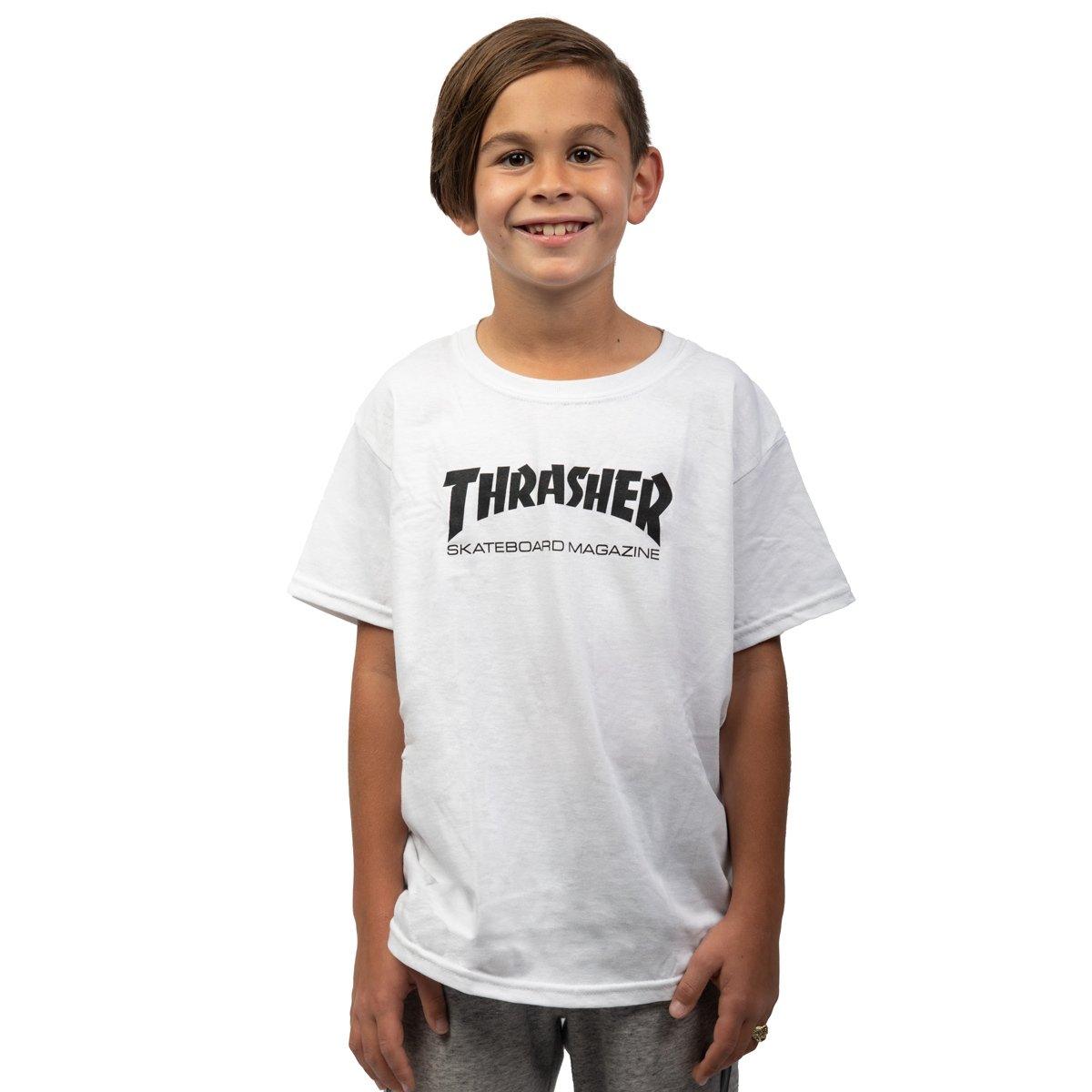 Remera Thrasher Skate Magazine Boys Blanco Negro - Indy