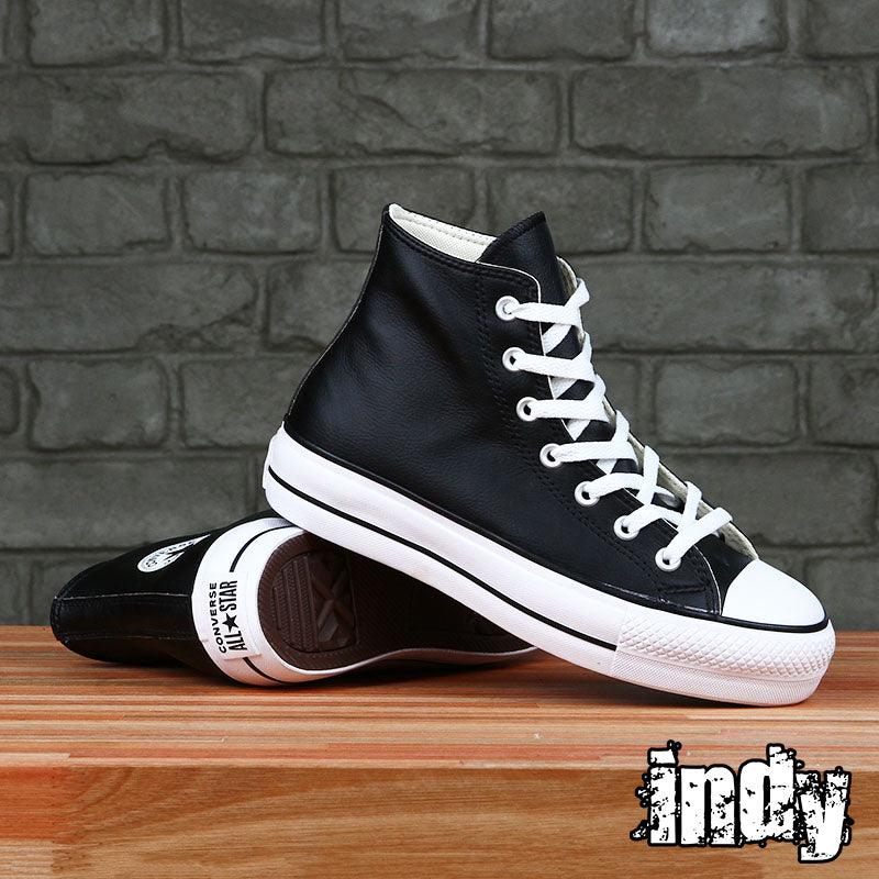 Zapatillas Converse Chuck Taylor Hi Platform Leather Negro Blanco - Indy