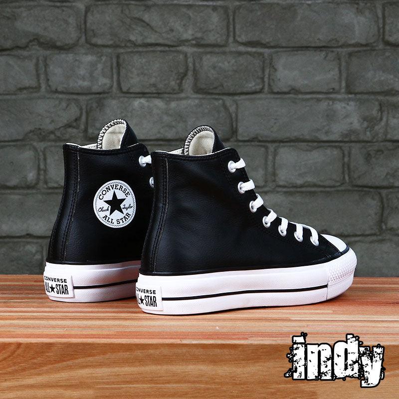 Zapatillas Converse Chuck Taylor Hi Platform Leather Negro Blanco - Indy