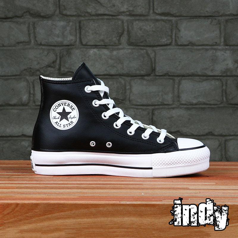 Zapatillas Converse Chuck Taylor Hi Platform Leather Negro Blanco - Indy