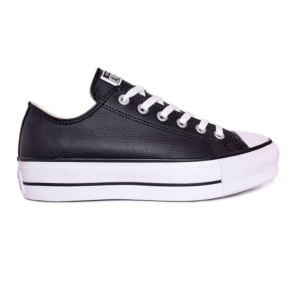 Converse mujer negras cuero hotsell