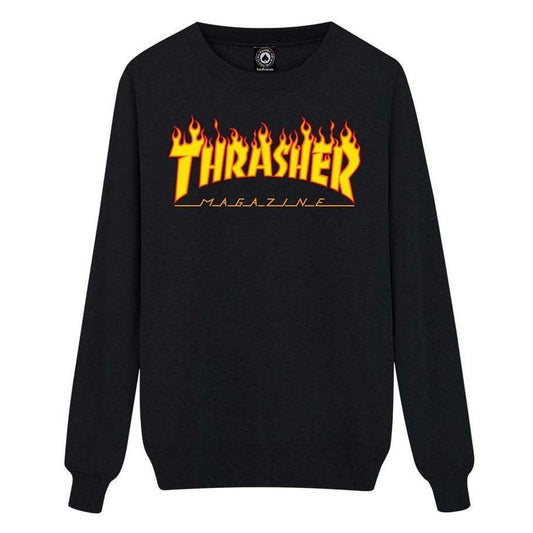 Buzo Thrasher Crew Flame Negro - Indy