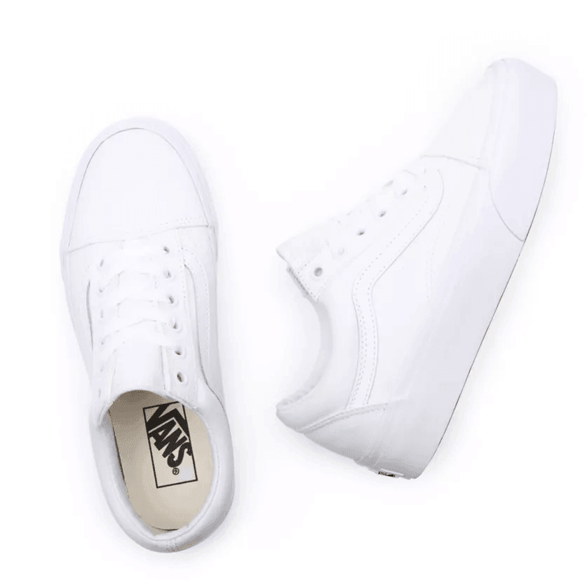 Zapatillas Vans Old Skool Platform Blanco Blanco - Indy