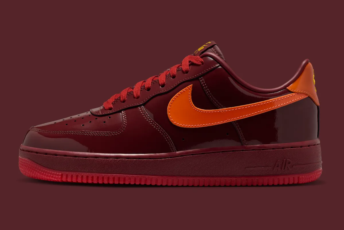Nike Air Force 1 Low Patent Leather Dark Team Red